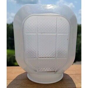 Vintage Square Milk Glass Light Shade Sconce Wall Lamp Globe Art Deco Textured